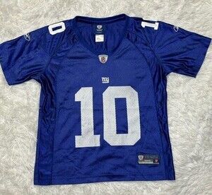 Reebok New York Giants Eli Manning #10 Blue NFL Jersey Women's Size M